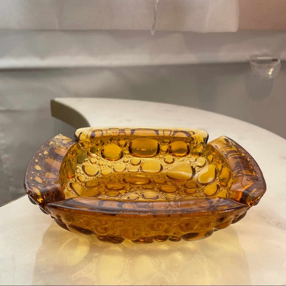 Vintage MCM Blenko Ashtray - Picture 2 of 14